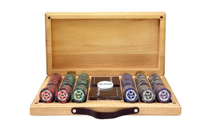 Набор для покера Black Stars на 300 фишек в кейсе из бука, Partida Набор для покера Black Stars на 300 фишек в кейсе из бука, Partida